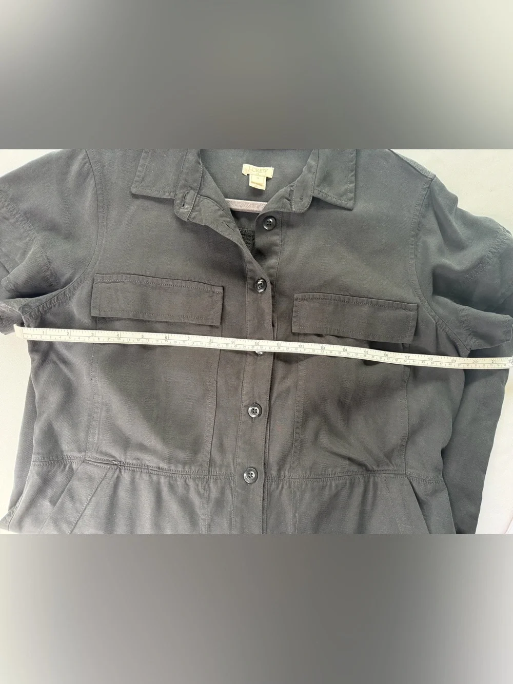 J. Crew Black Utility Shirt Dress Size 12